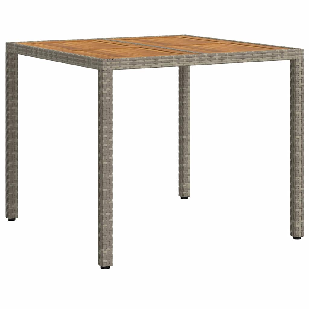 Garden Dining Table Grey 90 x 90 x 75 cm Poly rattan