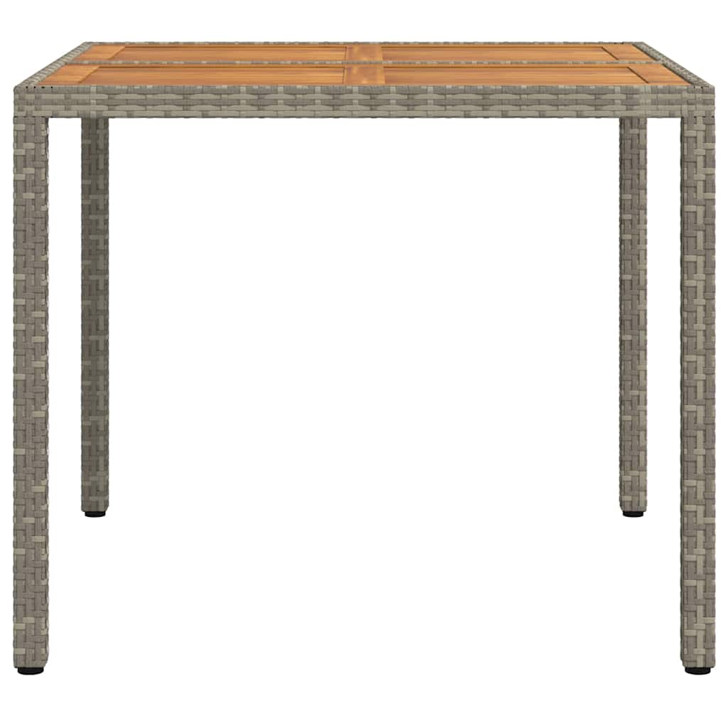 Garden Dining Table Grey 90 x 90 x 75 cm Poly rattan