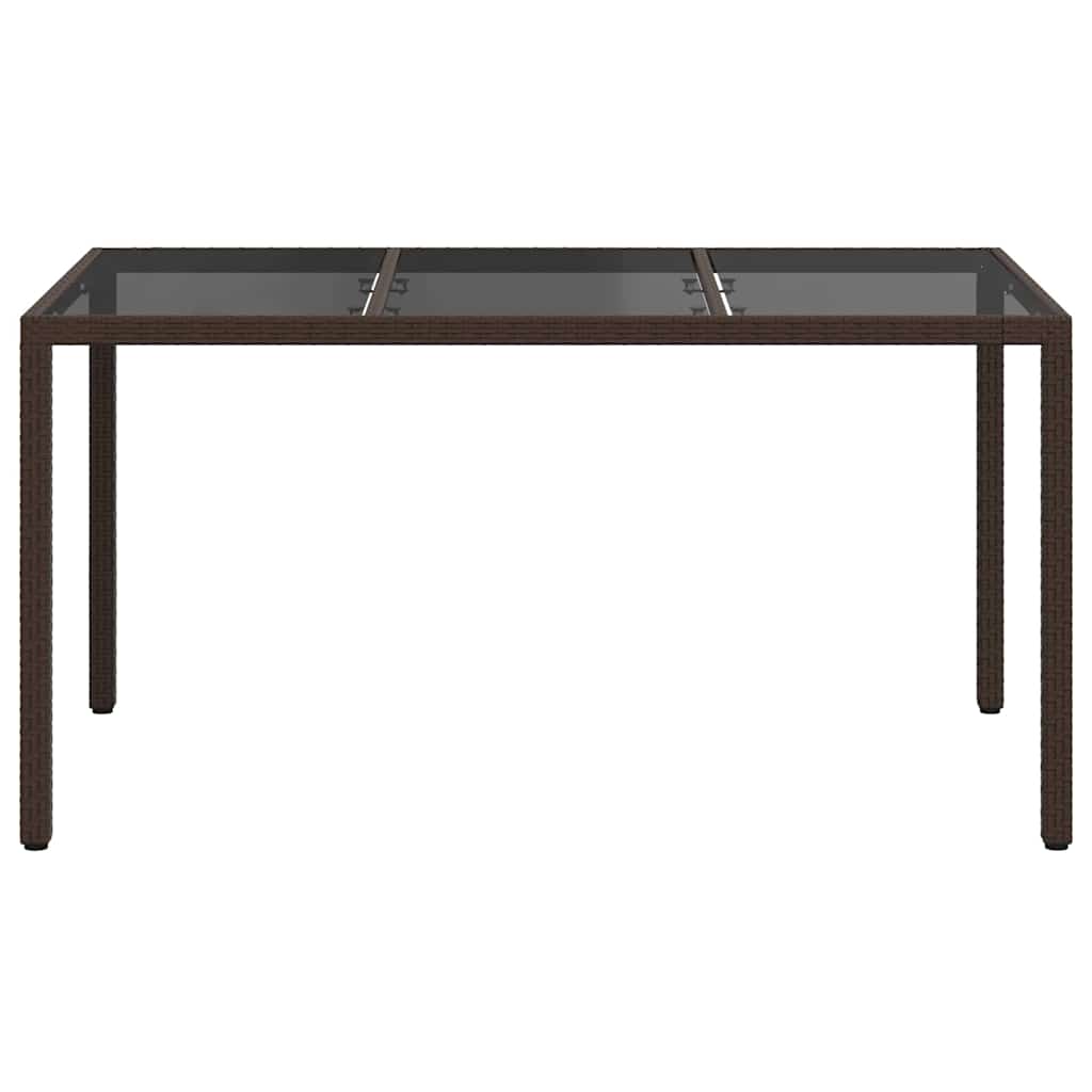 Garden Dining Table Brown 150 x 90 x 75 cm Poly rattan