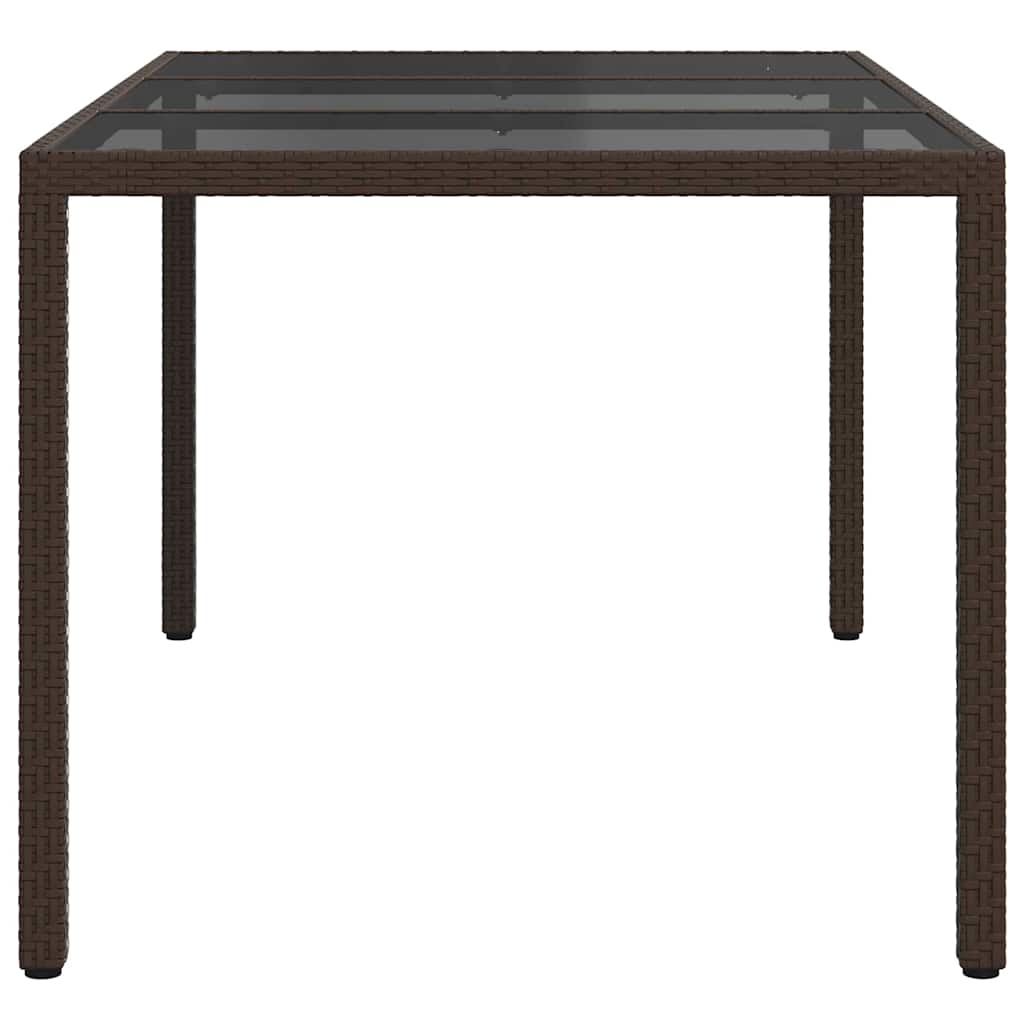 Garden Dining Table Brown 150 x 90 x 75 cm Poly rattan