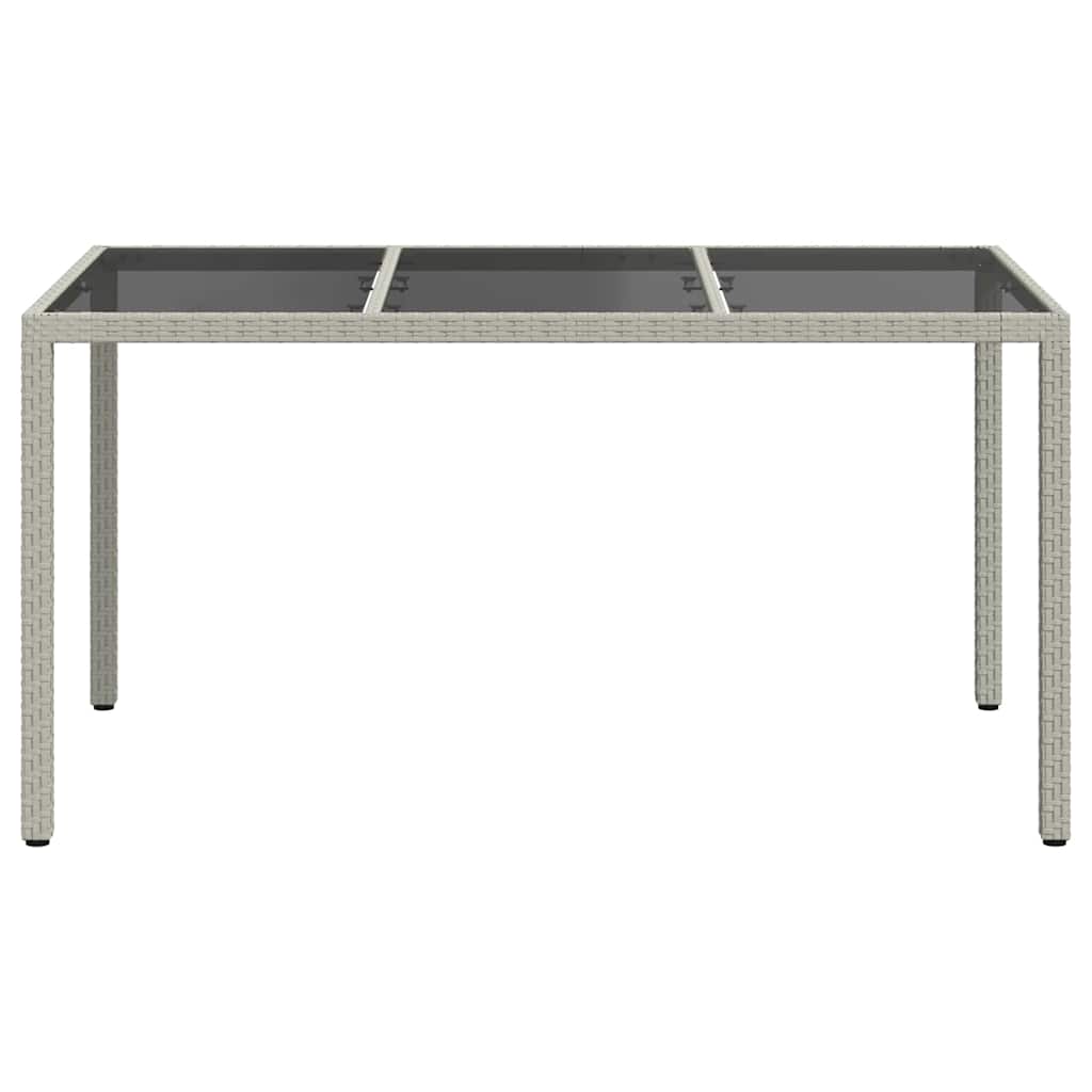 Garden Dining Table White 150 x 90 x 75 cm Poly rattan