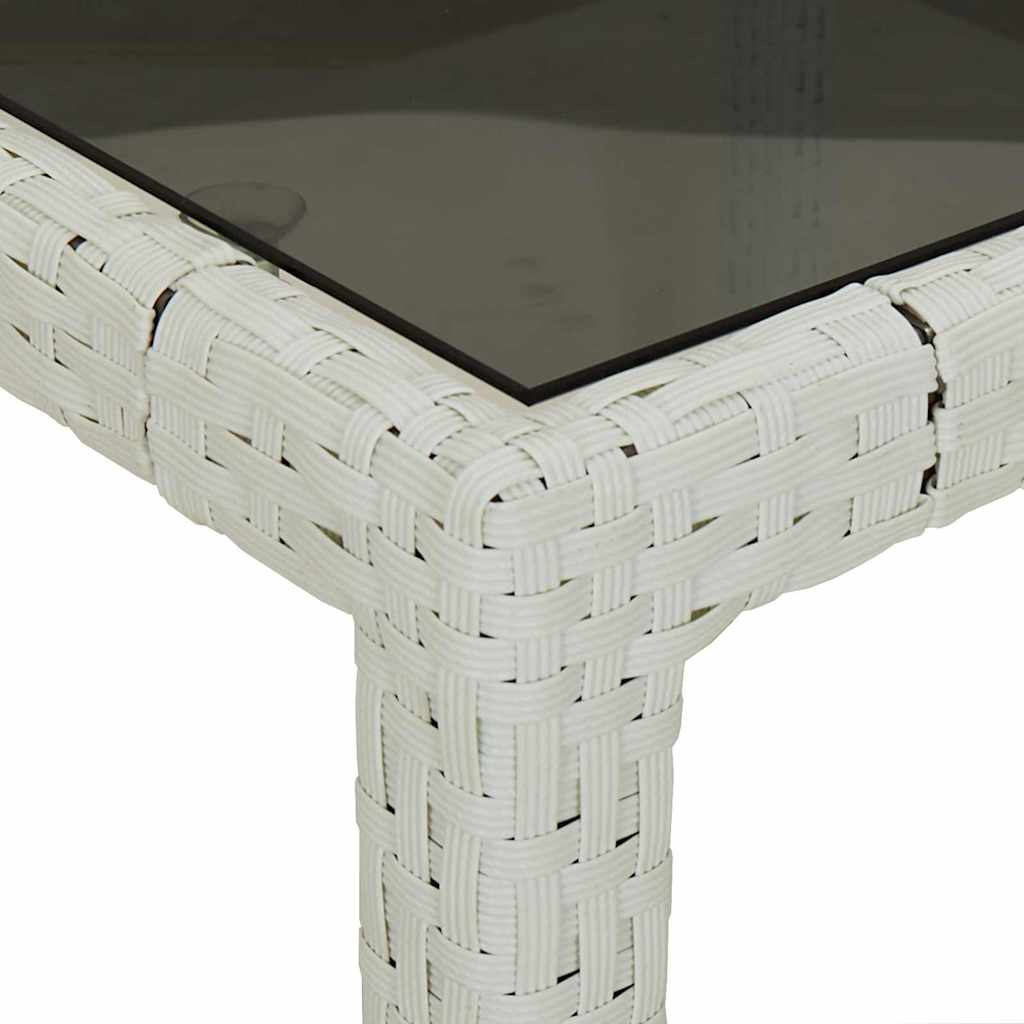 Garden Dining Table White 190 x 90 x 75 cm Poly rattan