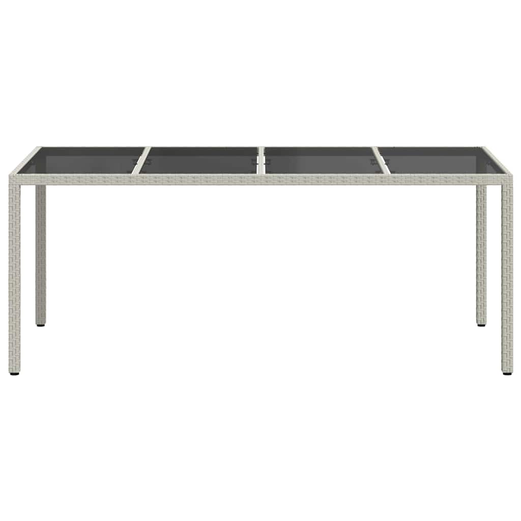 Garden Dining Table White 190 x 90 x 75 cm Poly rattan