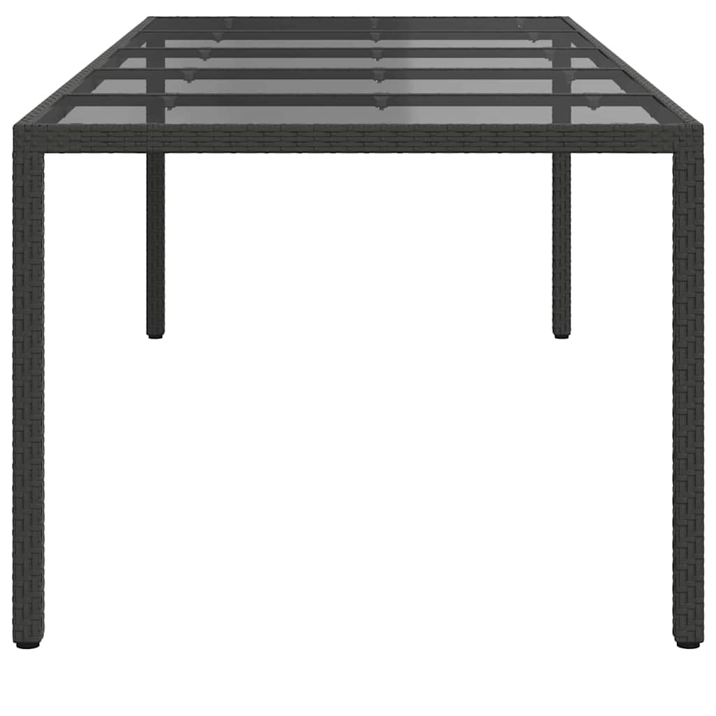 Garden Dining Table Pure black 250 x 100 x 75 cm Poly rattan