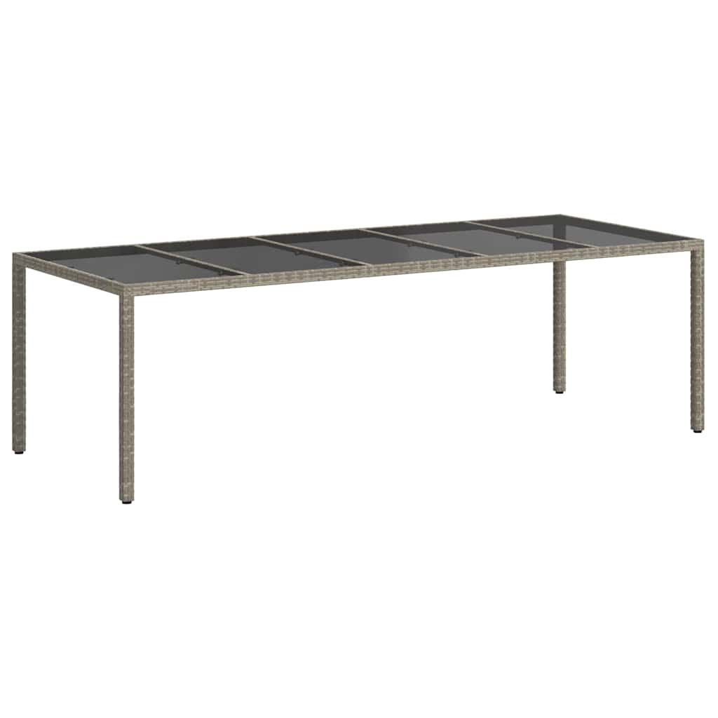 Garden Dining Table Grey 250 x 100 x 75 cm Poly rattan
