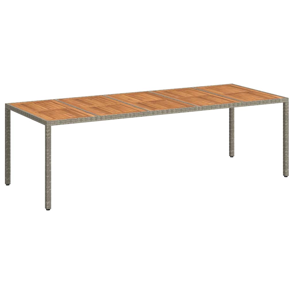 Garden Dining Table Grey 250 x 100 x 75 cm Poly rattan