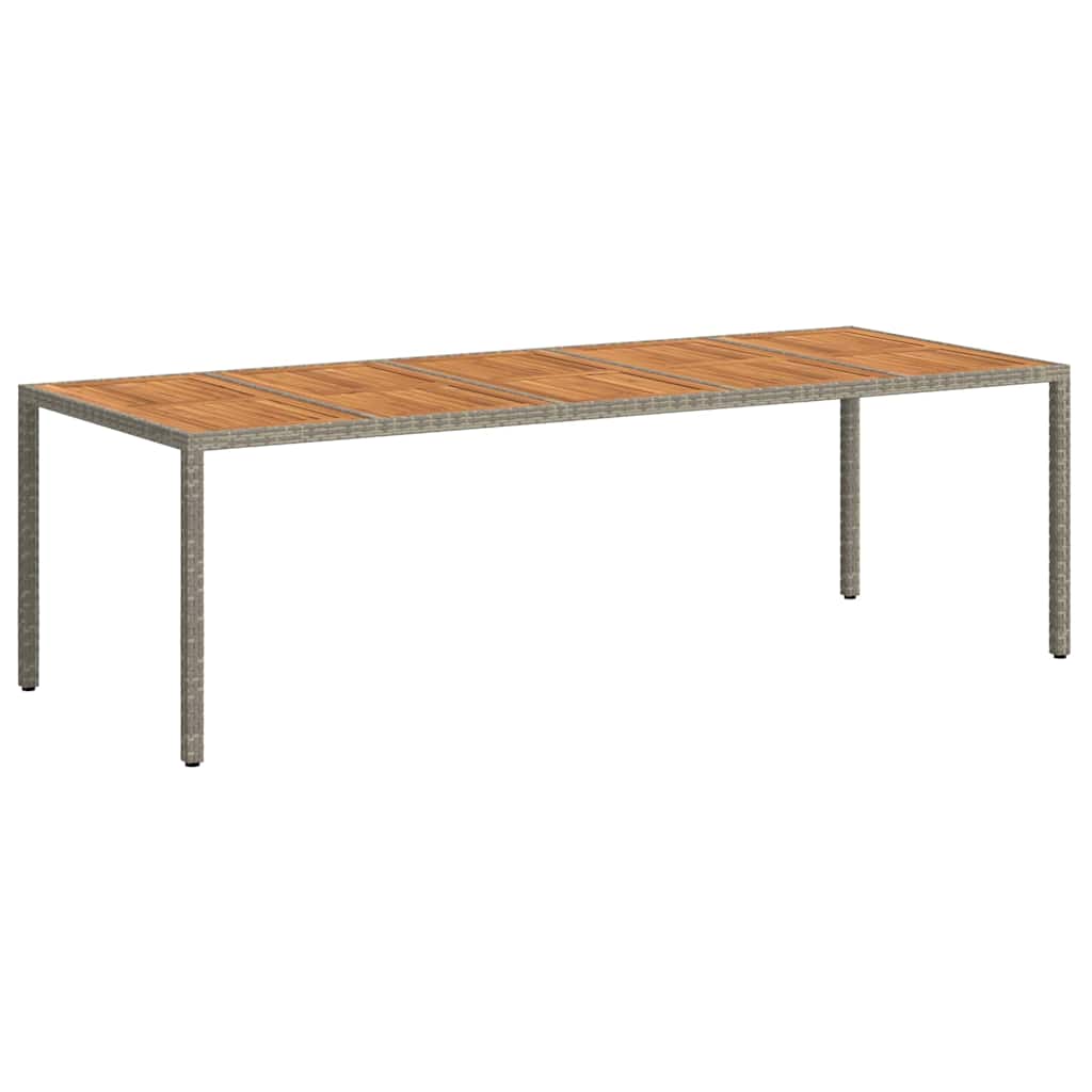 Garden Dining Table Grey 250 x 100 x 75 cm Poly rattan