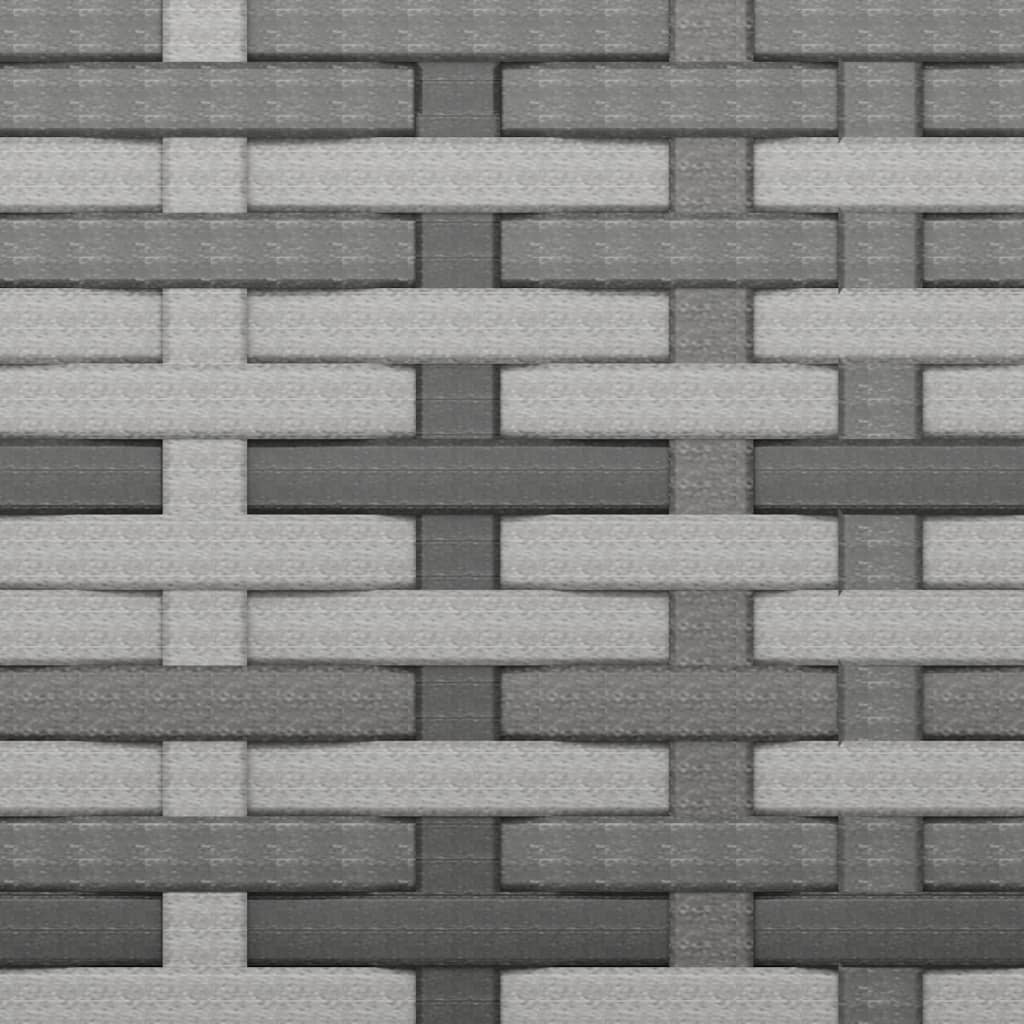 Garden Middle Sofas with Cushions 2 pcs Grey Poly Rattan