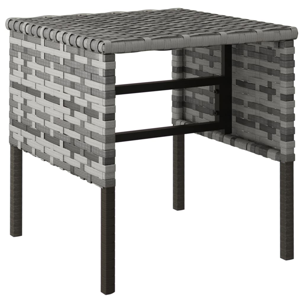 Garden Footstools with Cushions 4 pcs Grey Poly Rattan