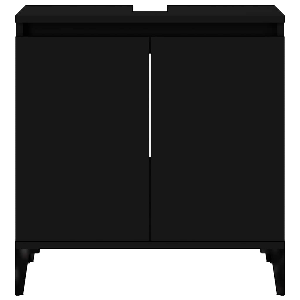 Sink Cabinet Black 58x33x60 cm Engineered Wood