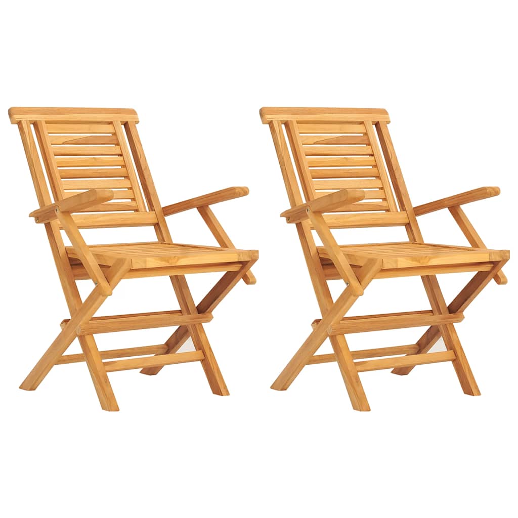 Folding Garden Chairs 2 pcs 56x63x90 cm Solid Wood Teak
