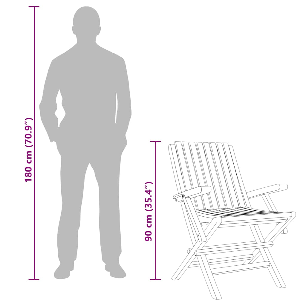 Folding Garden Chairs 2 pcs 61x67x90 cm Solid Wood Teak