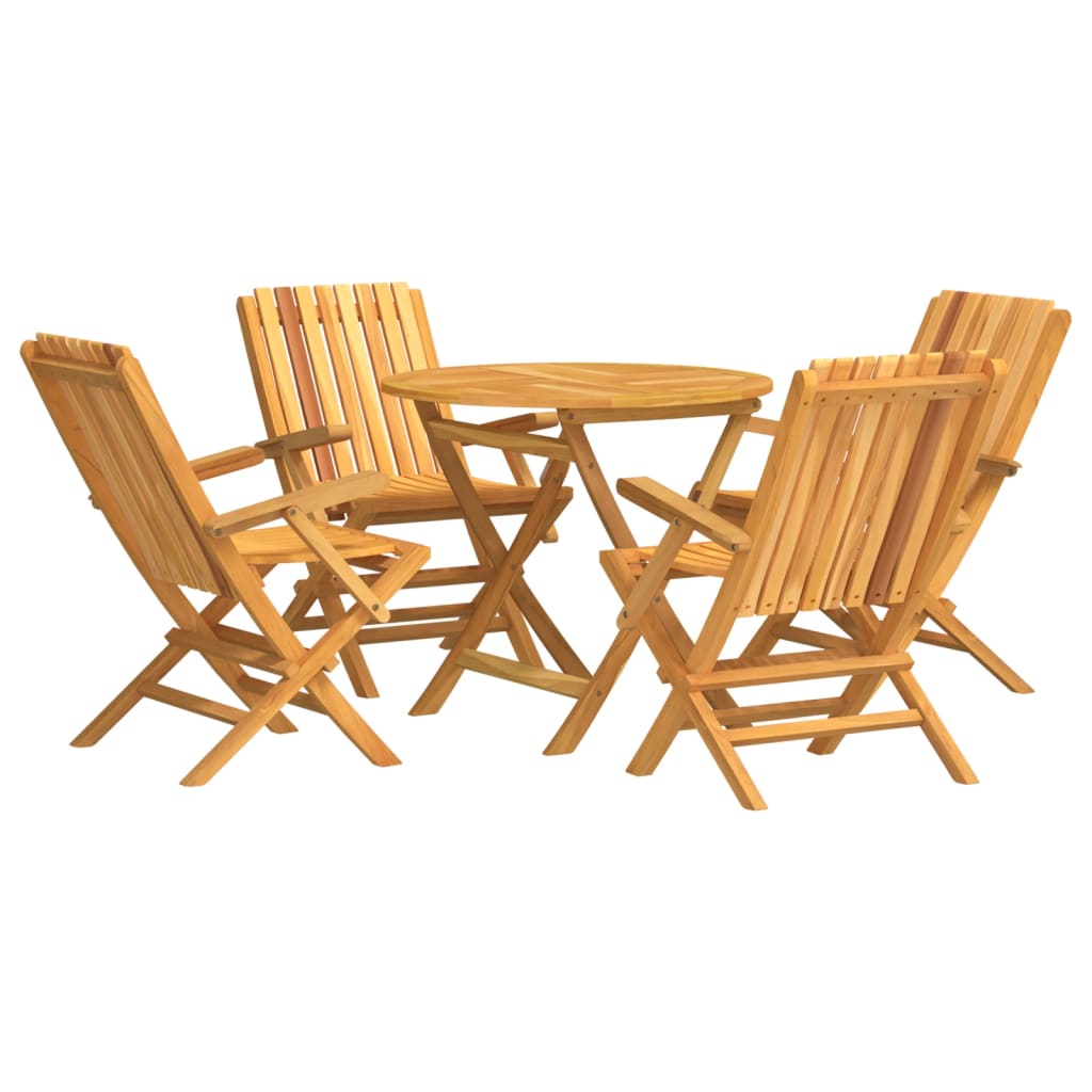 5 Piece Garden Dining Set Solid Wood Teak
