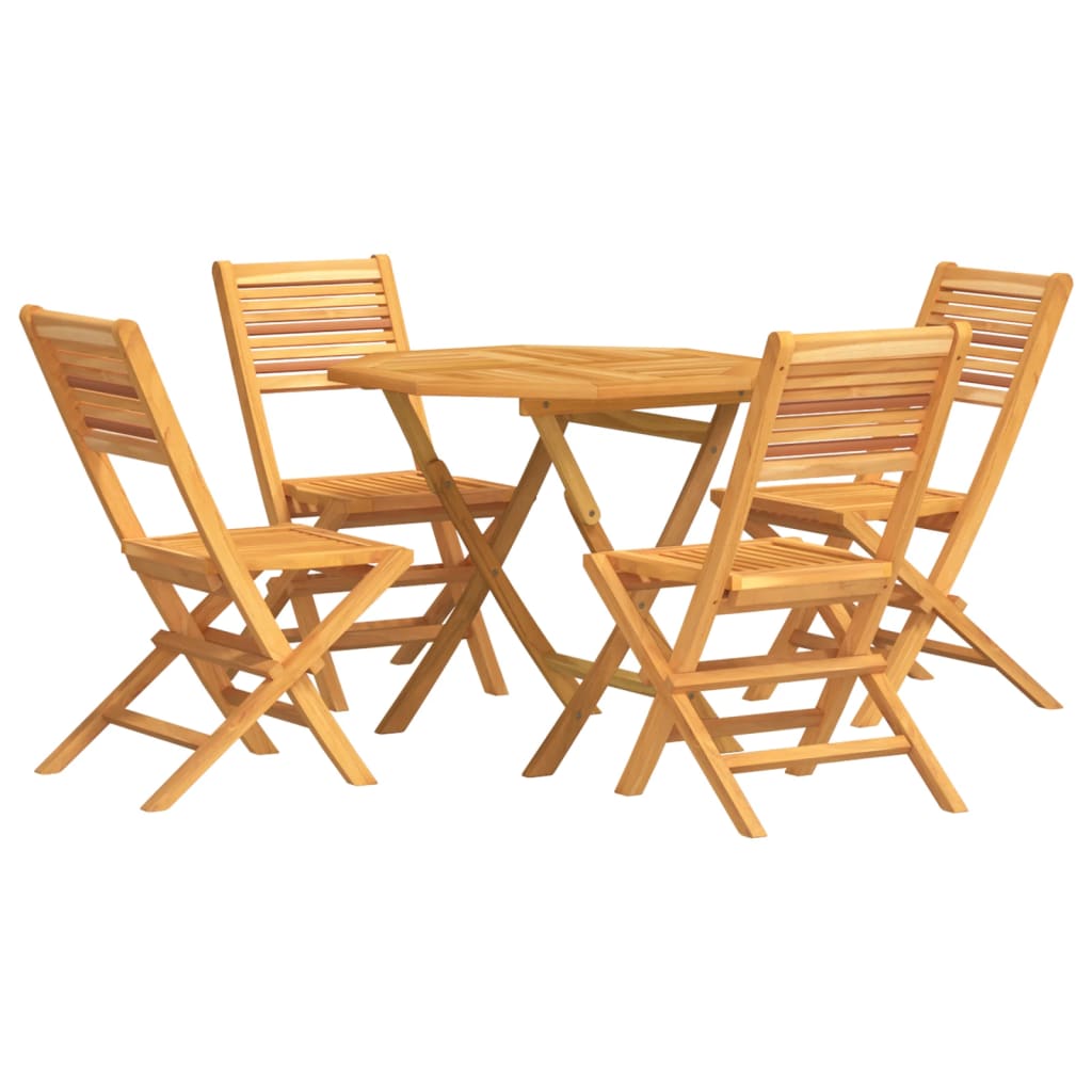 5 Piece Garden Dining Set Solid Wood Teak