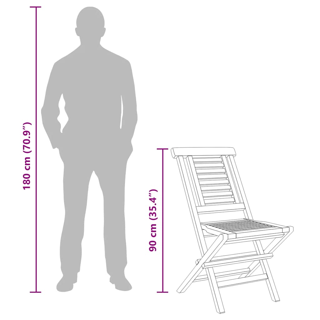 Folding Garden Chairs 4 pcs 47x63x90 cm Solid Wood Teak