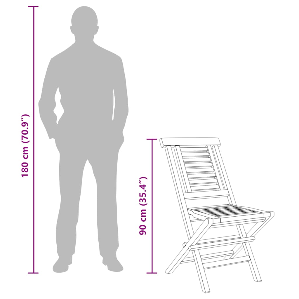 Folding Garden Chairs 6 pcs 47x63x90 cm Solid Wood Teak