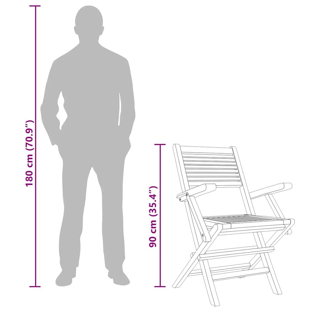 Folding Garden Chairs 6 pcs 55x62x90 cm Solid Wood Teak