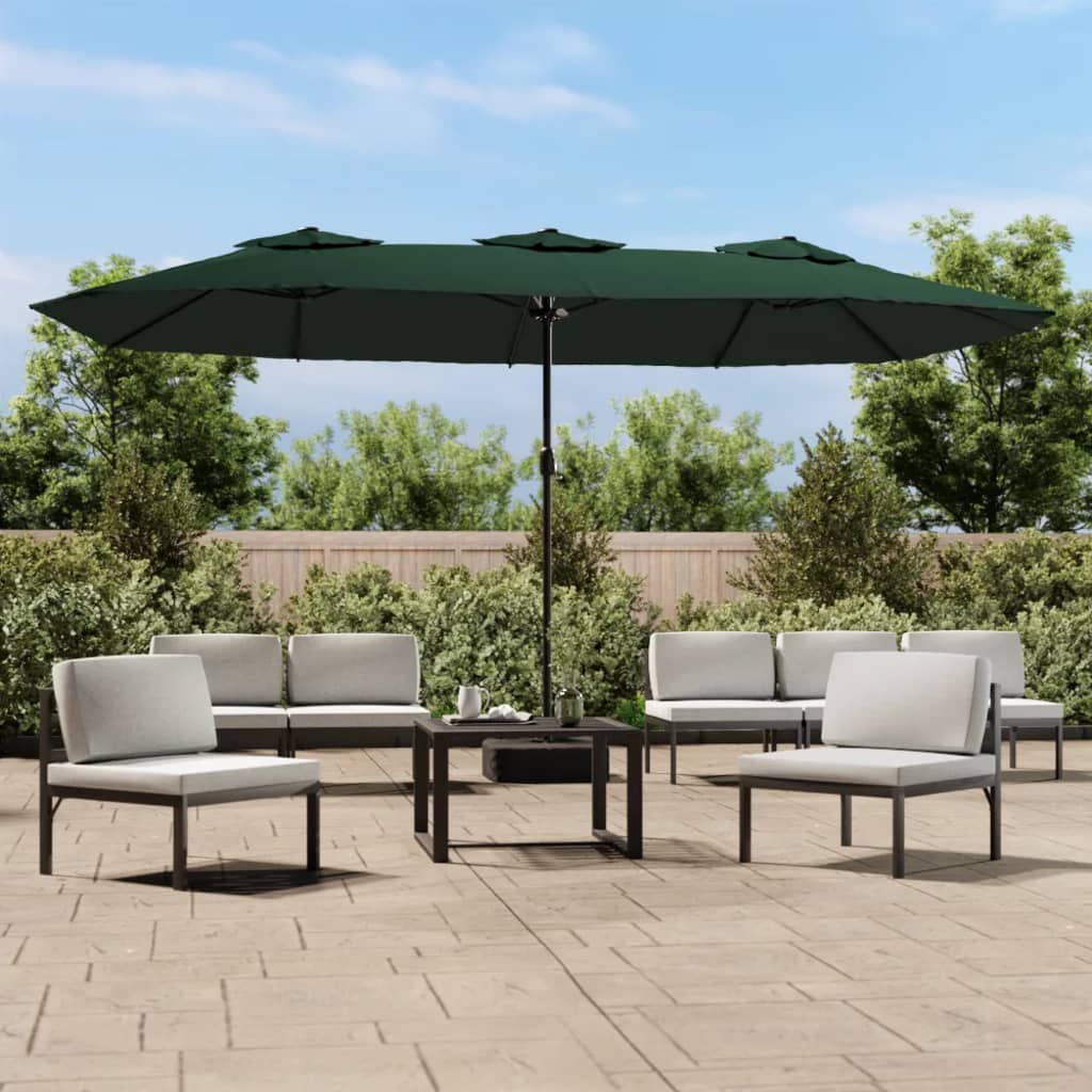 Double-Head Parasol Green 449x265 cm