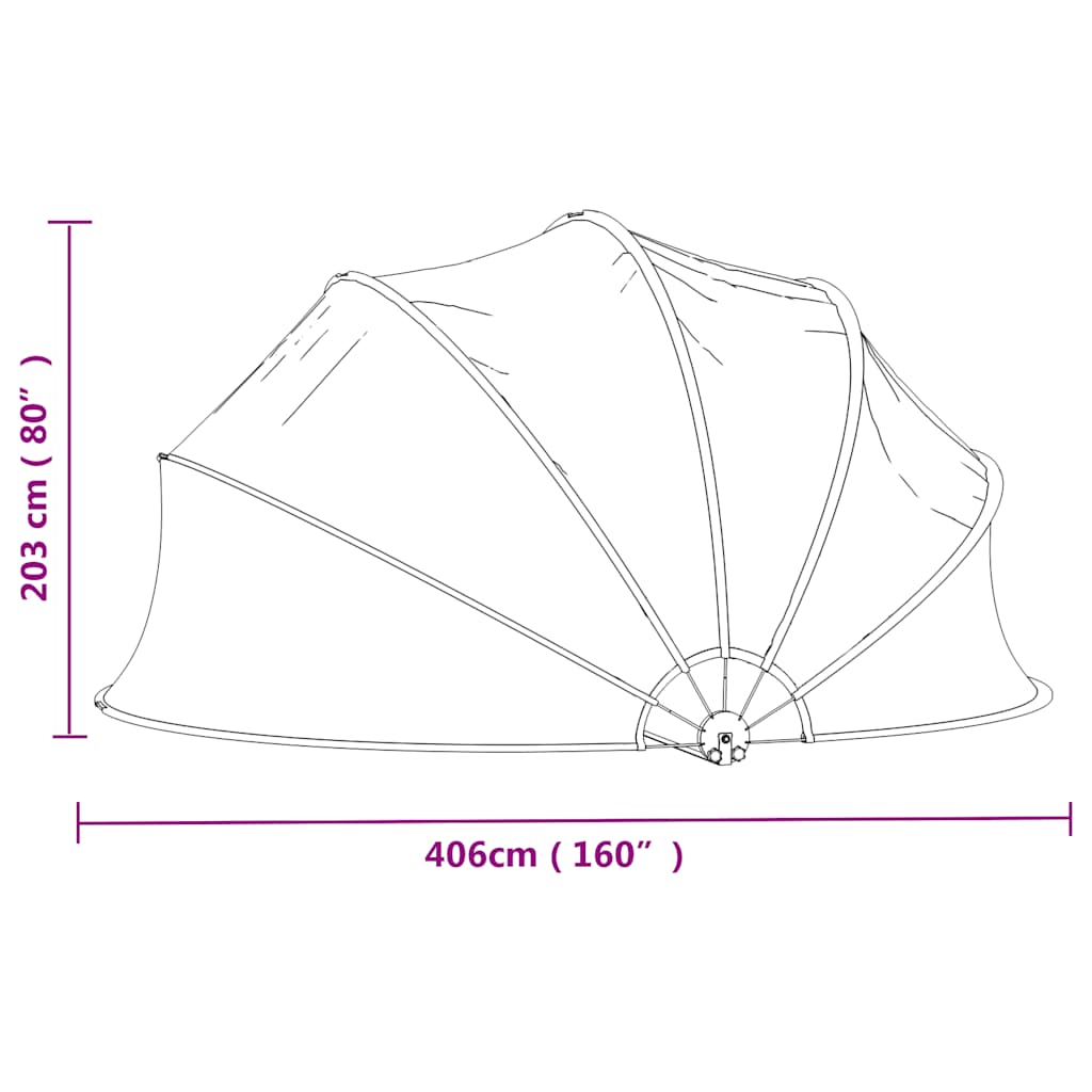 Pool Dome Round 406x203 cm PVC