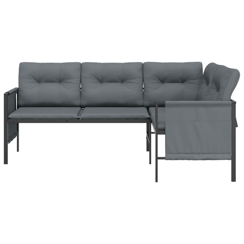 Garden Corner Sofa Anthracite Steel and Textilene