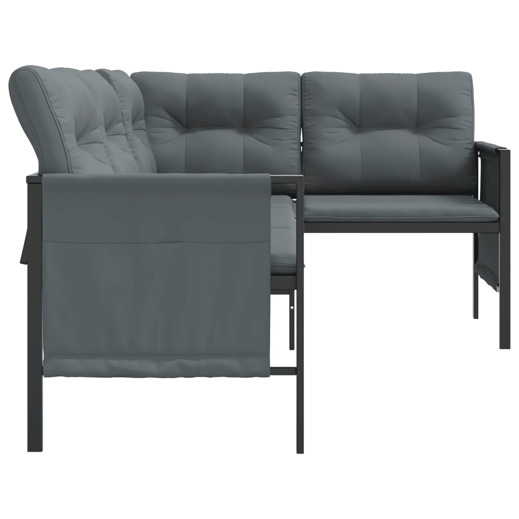 Garden Corner Sofa Anthracite Steel and Textilene