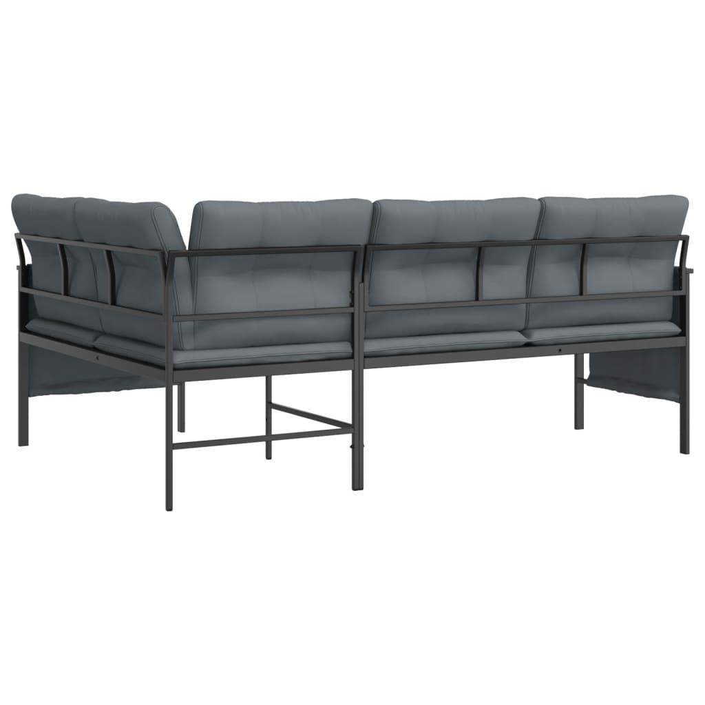 Garden Corner Sofa Anthracite Steel and Textilene