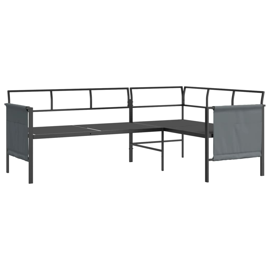 Garden Corner Sofa Anthracite Steel and Textilene