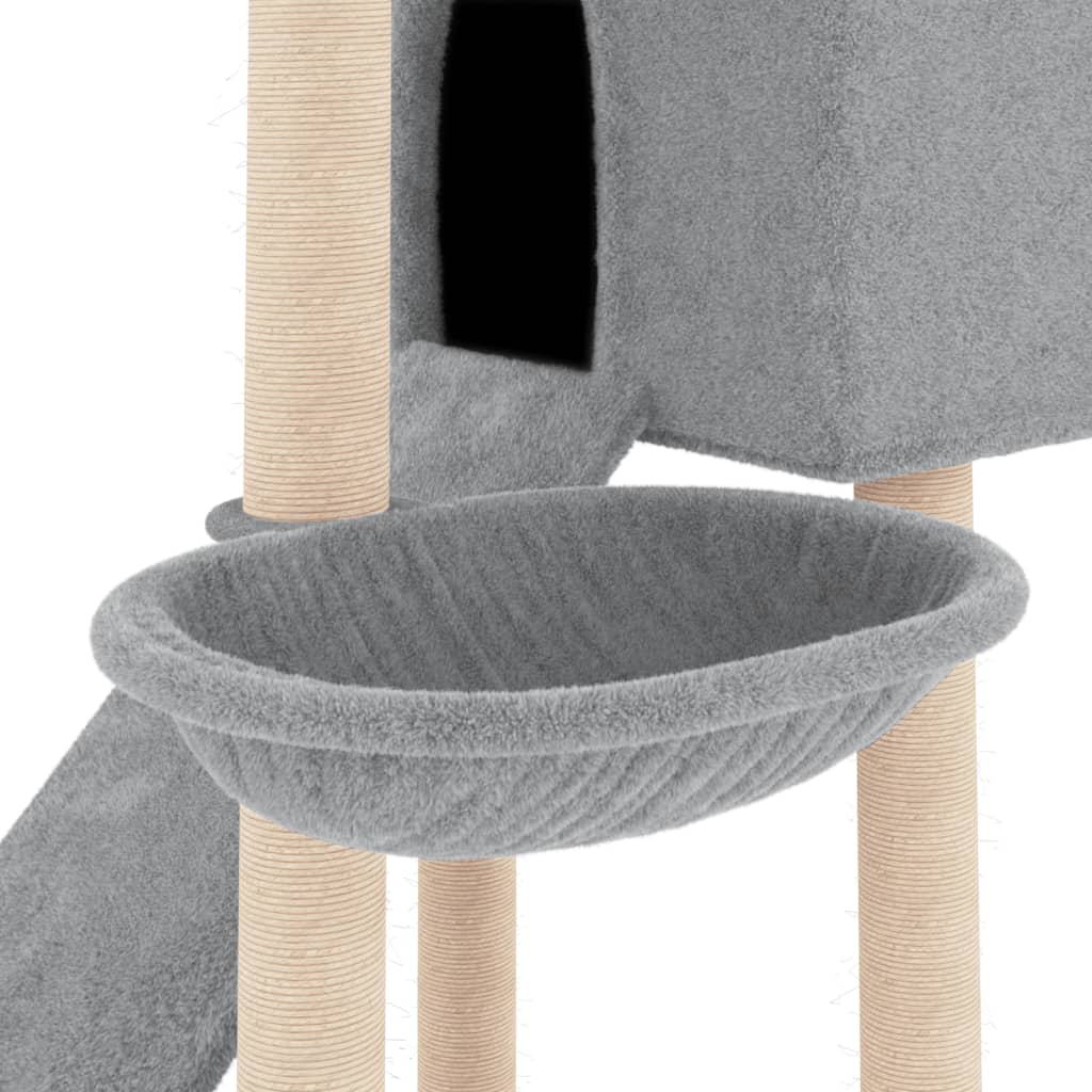 Cat Tree with Sisal Scratching Posts Light Grey 153 cm