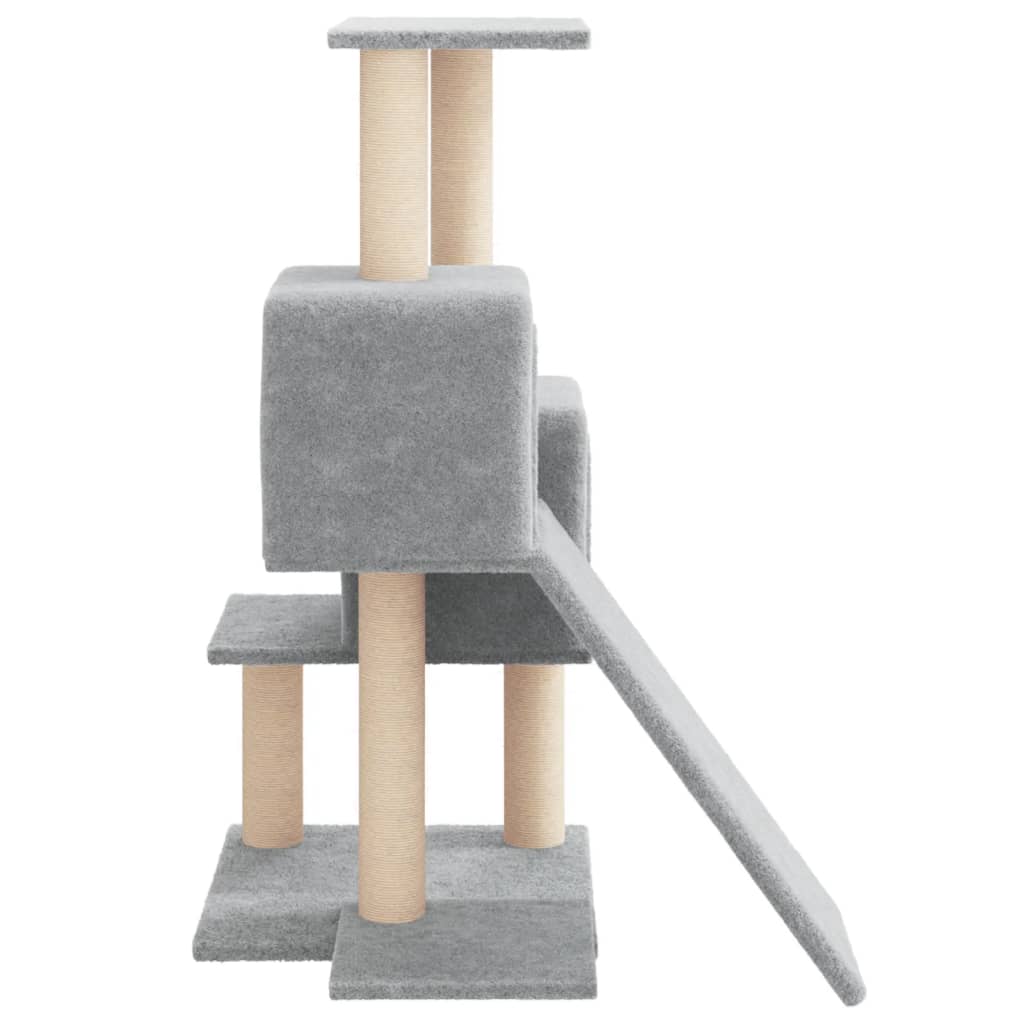 Cat Tree with Sisal Scratching Posts Light Grey 82 cm