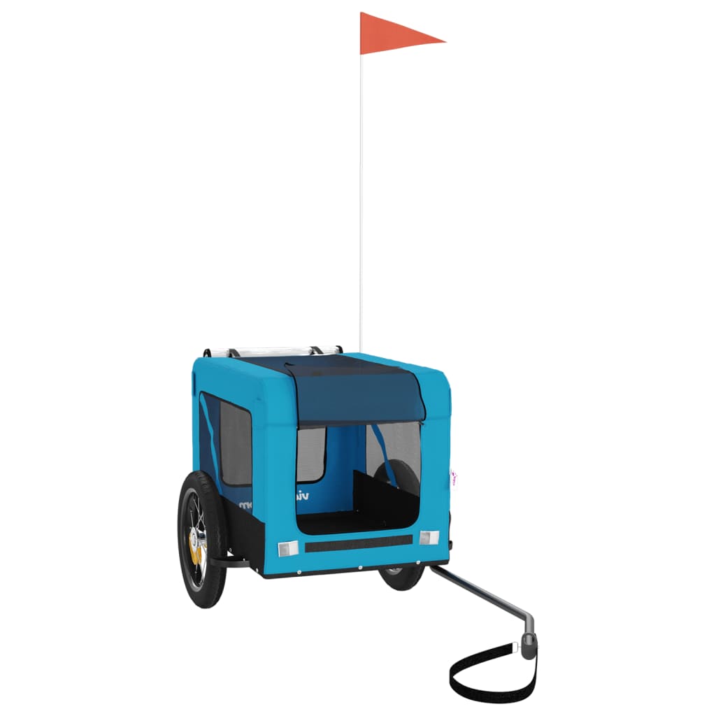 Pet Bike Trailer Blue and Black Oxford Fabric&Iron