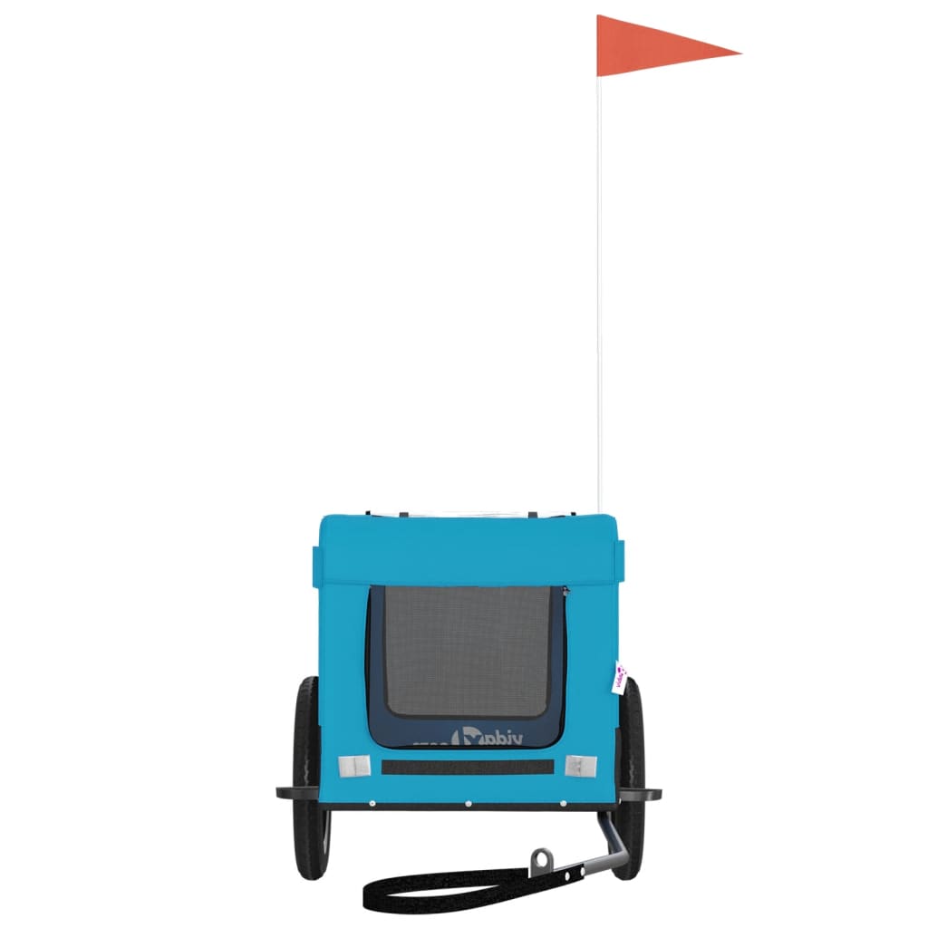 Pet Bike Trailer Blue and Black Oxford Fabric&Iron