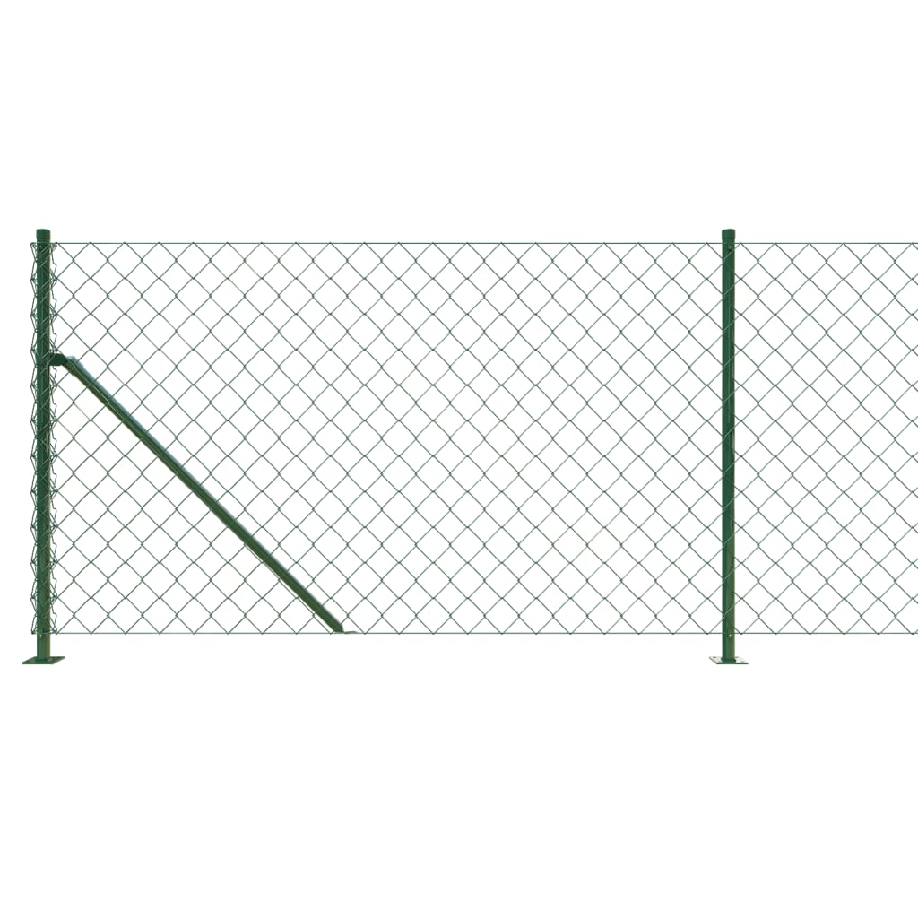Chain Link Fence with Flange Green 0.8x10 m