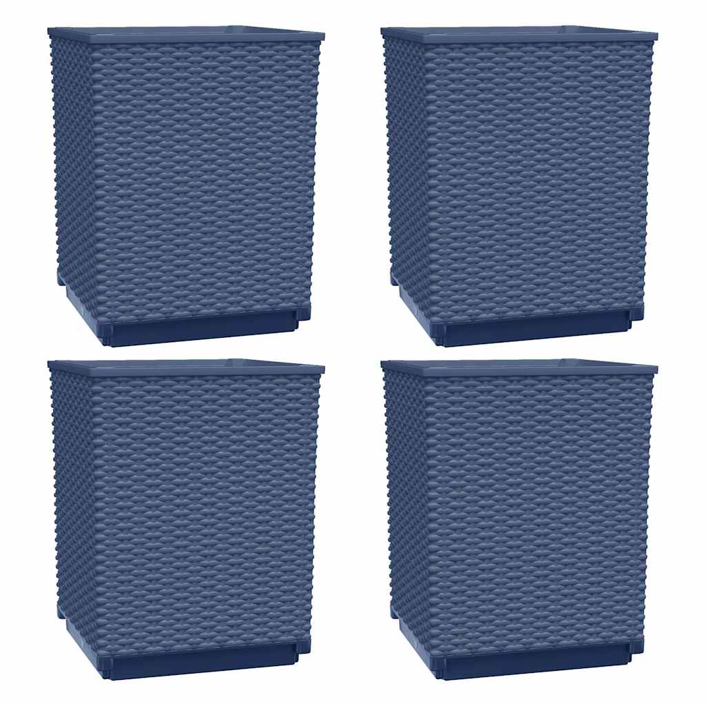 Planters 4 pcs Blue Grey 30x30x37 cm Polypropylene