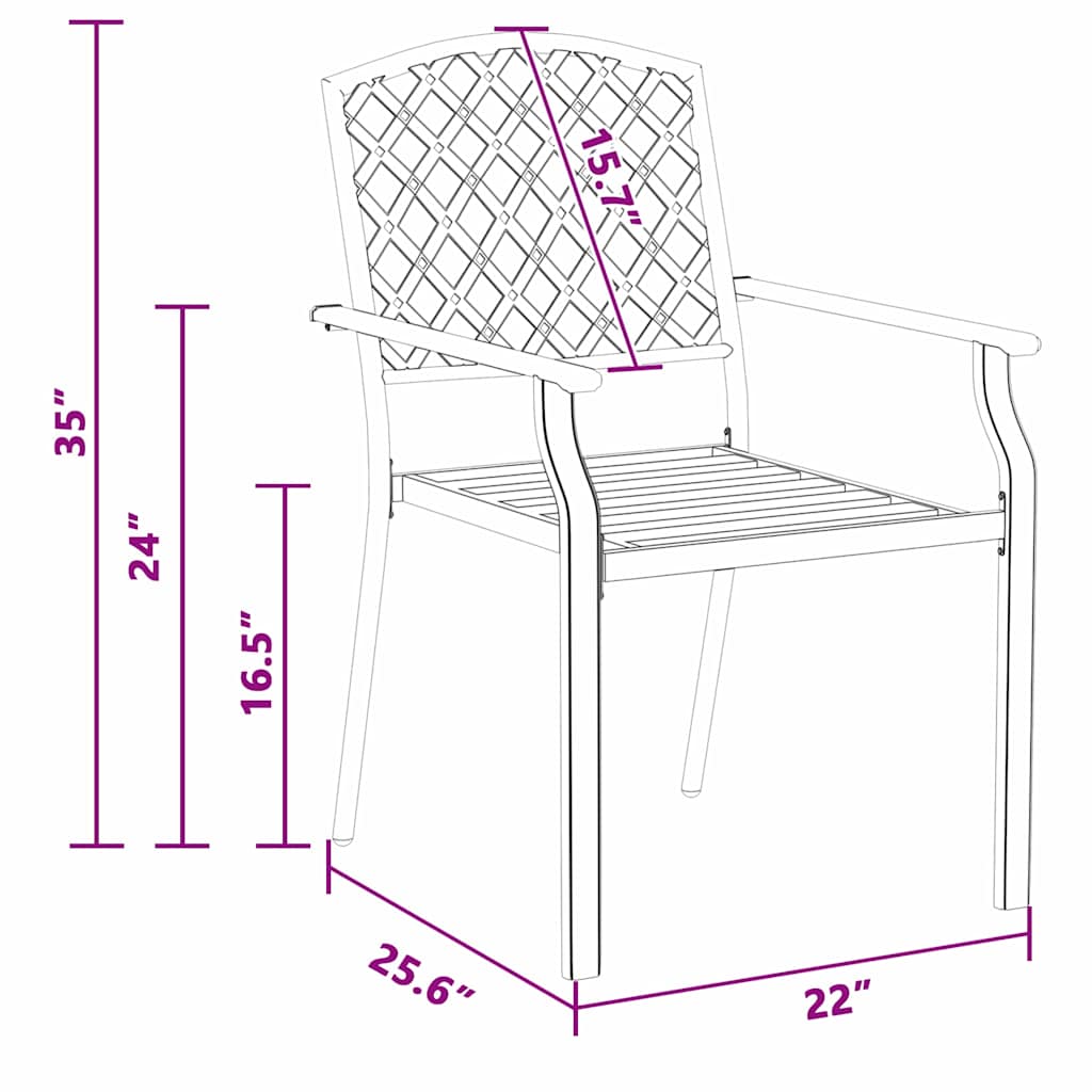 Chair 4 pcs Anthracite 56 x 65 x 89cm Steel