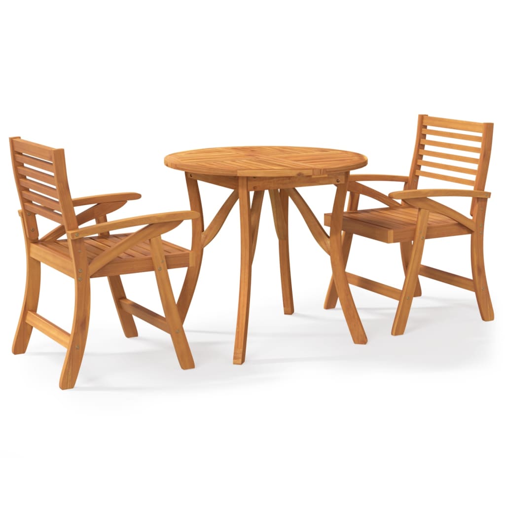 3 Piece Garden Dining Set Solid Wood Acacia