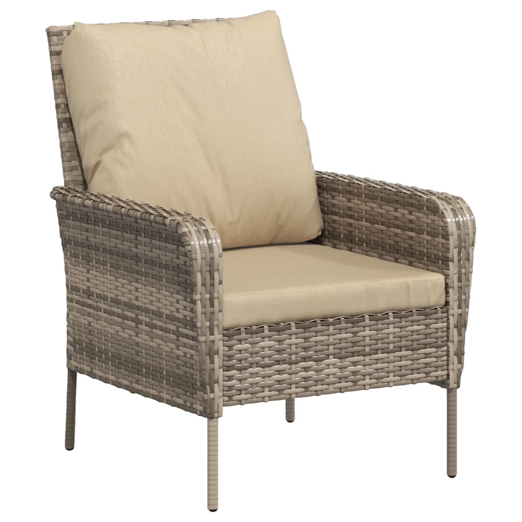 Garden Chair with Footstool Light Brown Poly Rattan