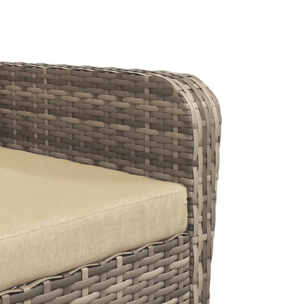Garden Chair with Footstool Light Brown Poly Rattan
