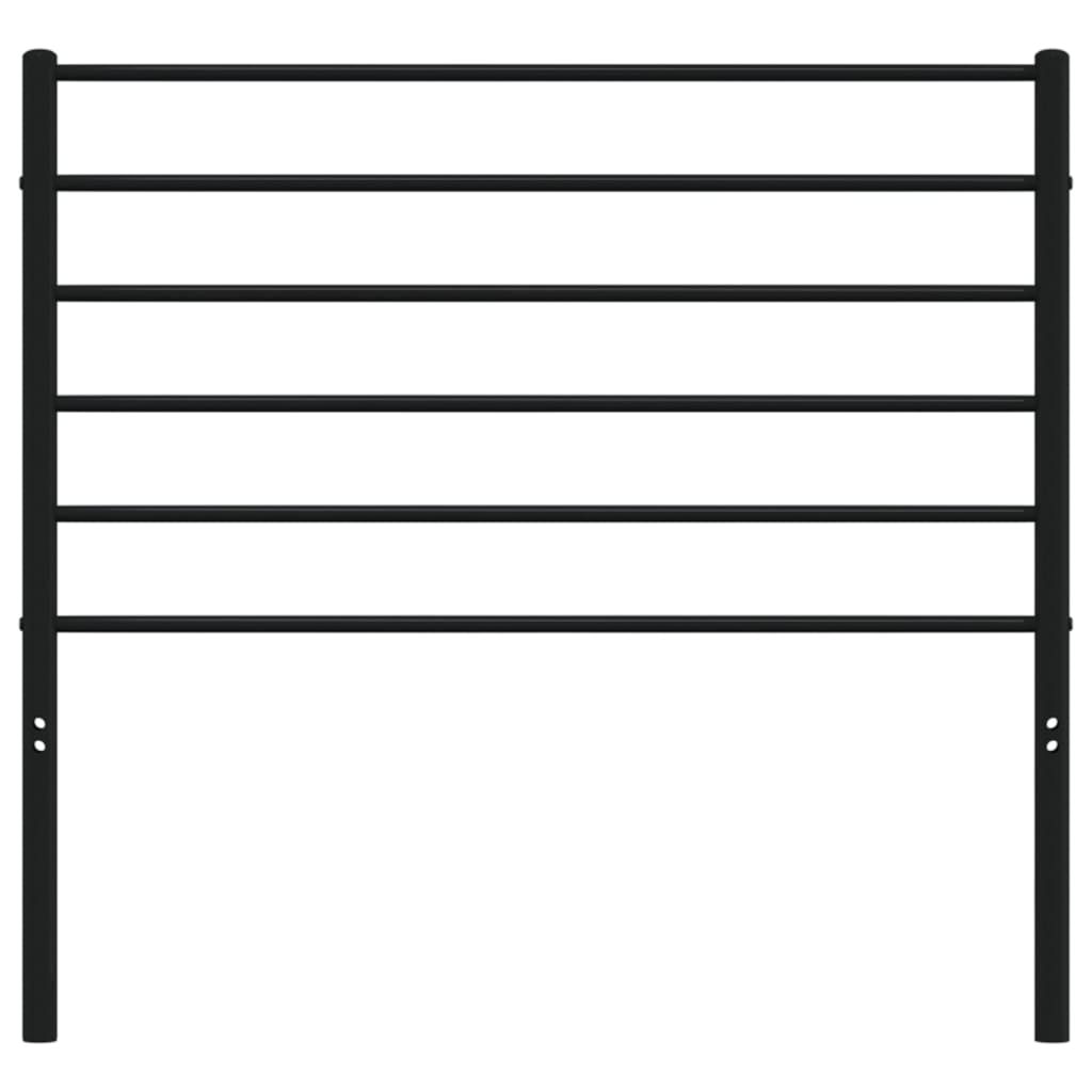 Metal Headboard Black 107 cm King Single