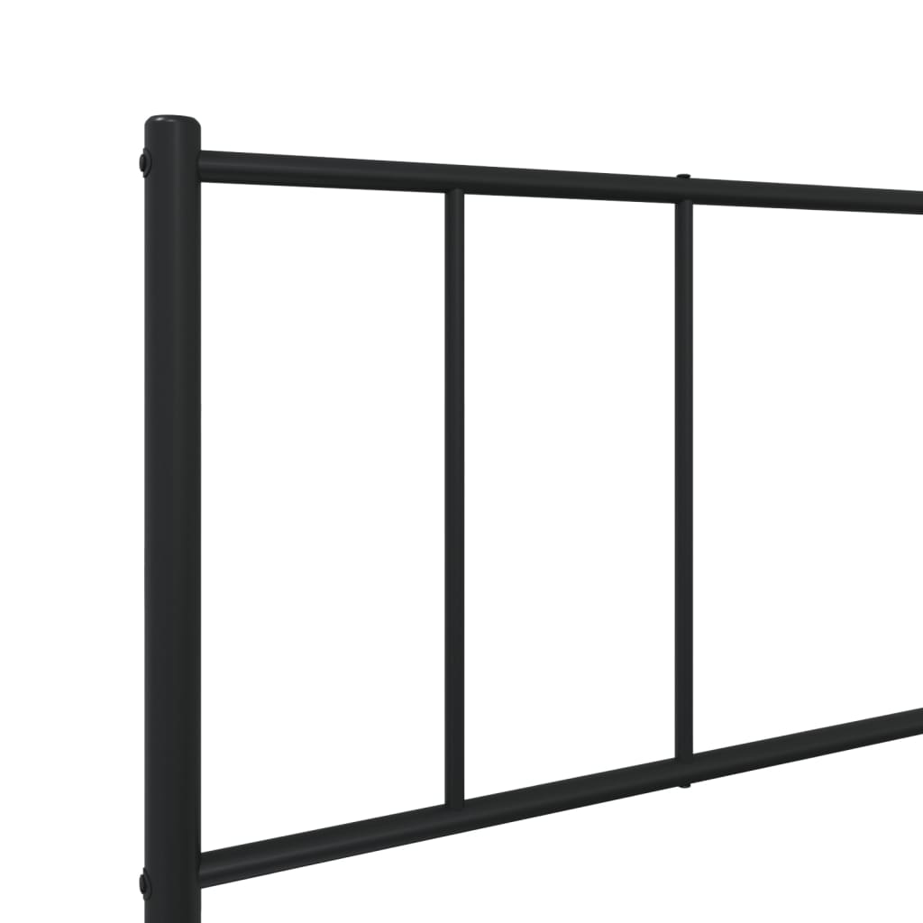 Metal Bed Frame without Mattress with Footboard Black 90x190 cm