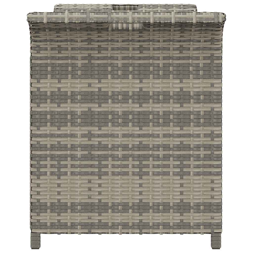 Garden Bench with Cushion Grey 116x46x57 cm Poly Rattan