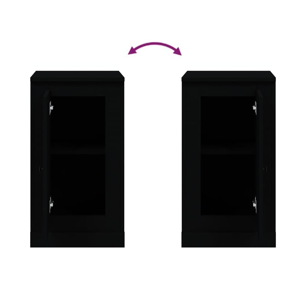 Sideboards 2 pcs Black 37.5x35.5x67.5 cm Engineered Wood