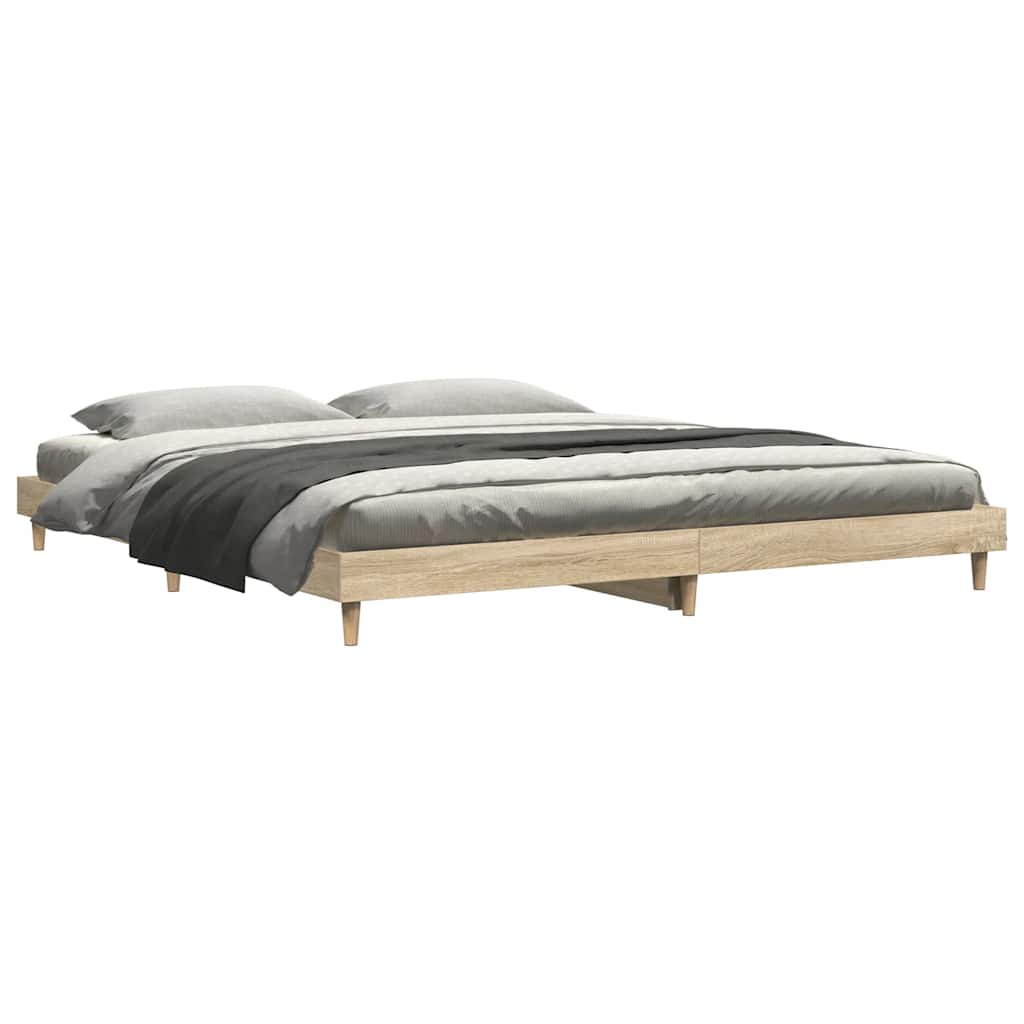 Bed Frame without Mattress Sonoma Oak 183x203 cm King Engineered Wood