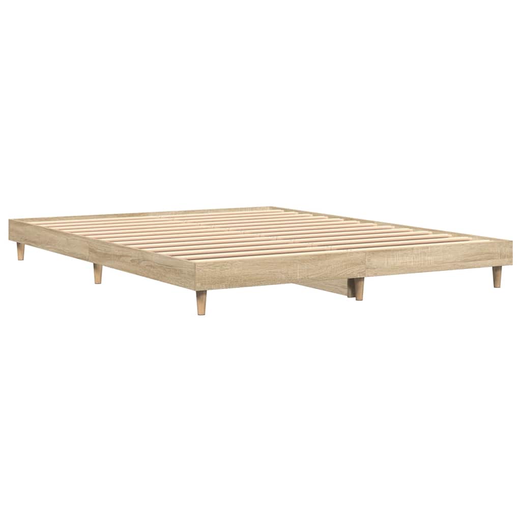 Bed Frame without Mattress Sonoma Oak 135x190 cm Engineered Wood