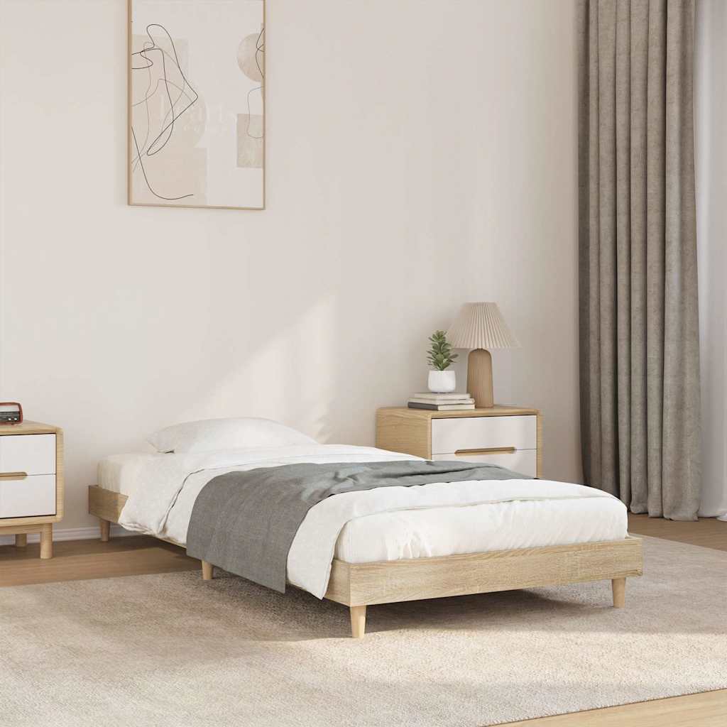 Bed Frame without Mattress Sonoma Oak 90x190 cm Engineered Wood