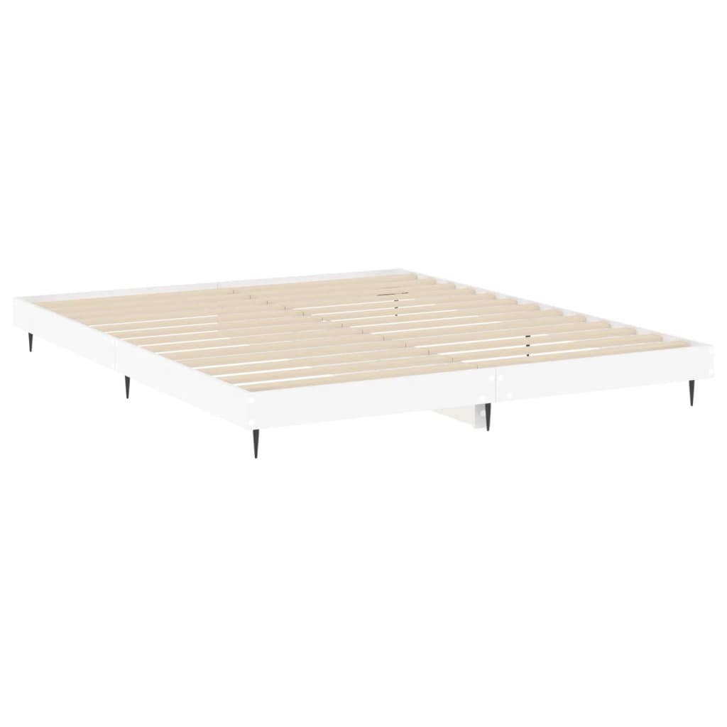 Bed Frame without Mattress White 150x200 cm Engineered Wood