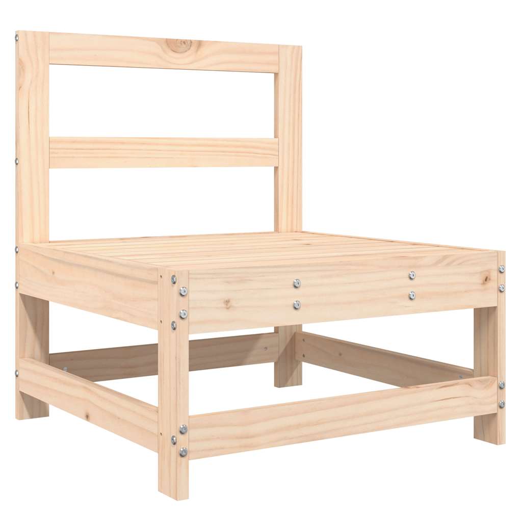 Middle Sofa with Cushions Solid Wood Pine