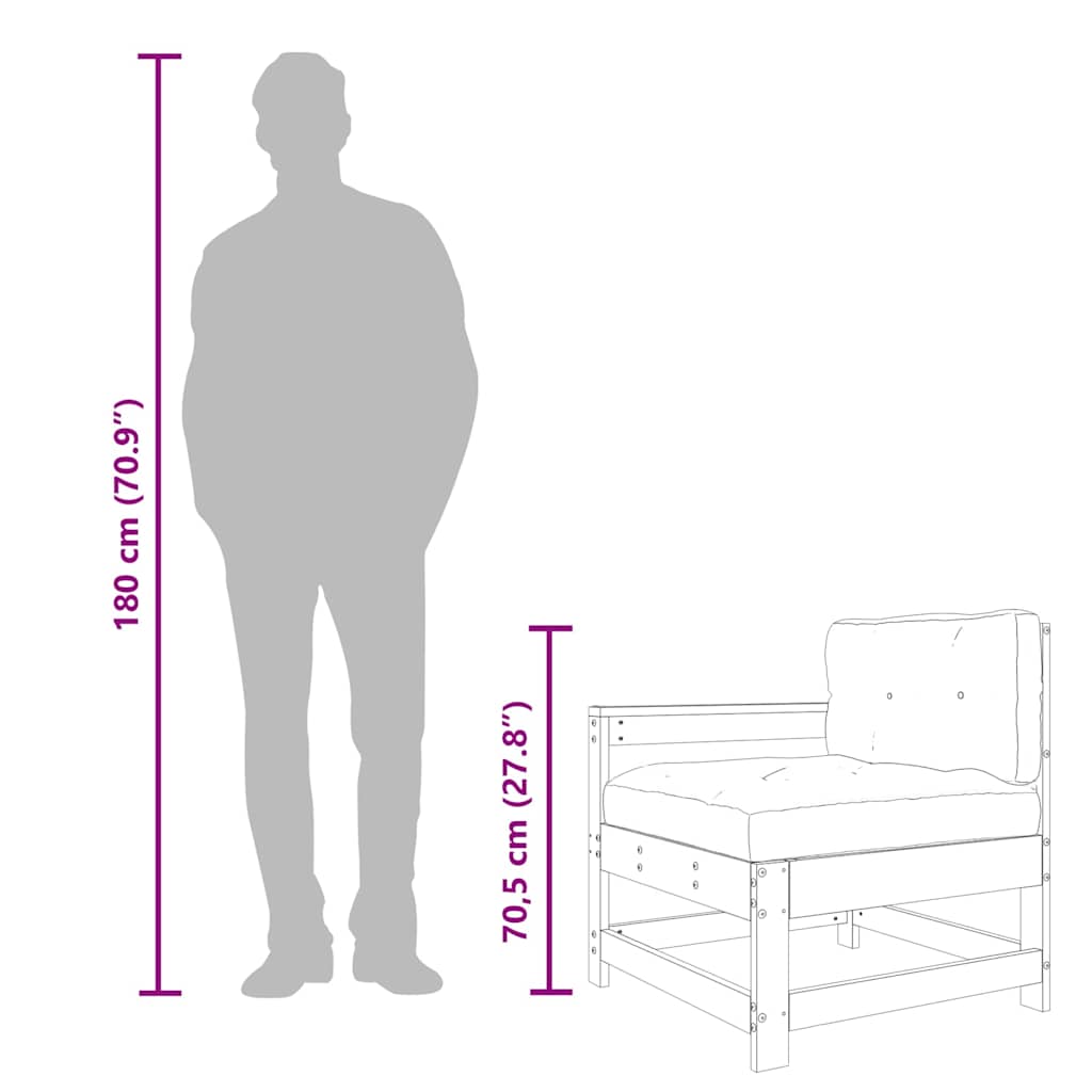 3 Piece Garden Lounge Set with Cushions Black Solid Wood