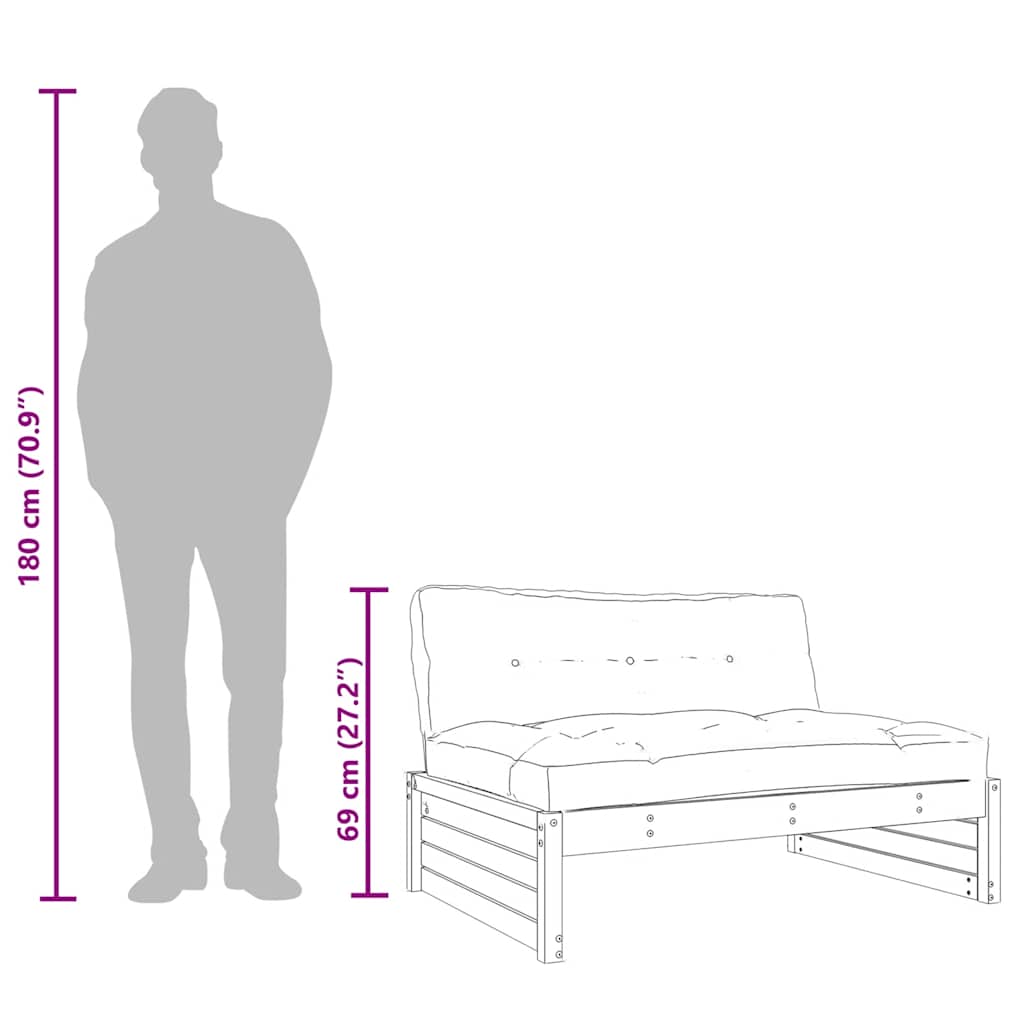 Middle Sofa 120x80 cm Impregnated Wood Pine