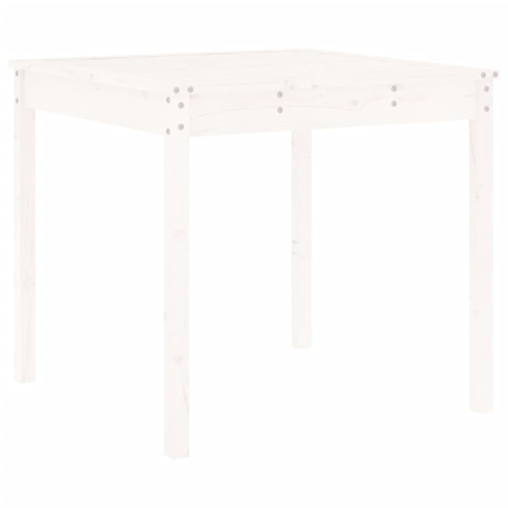 5 Piece Garden Dining Set White Solid Wood Pine