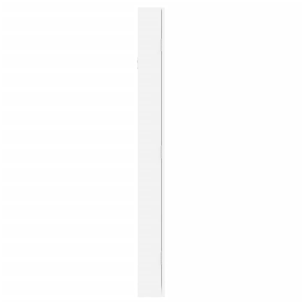 Mirror Jewellery Cabinet Wall Mounted White 37.5x10x106 cm